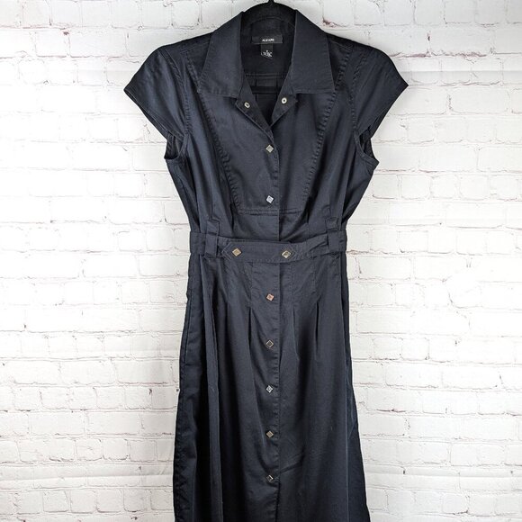 Alfani Dresses & Skirts - Alfani Sleeveless Black Dress w/ Silver Stud Buttons - Size 2